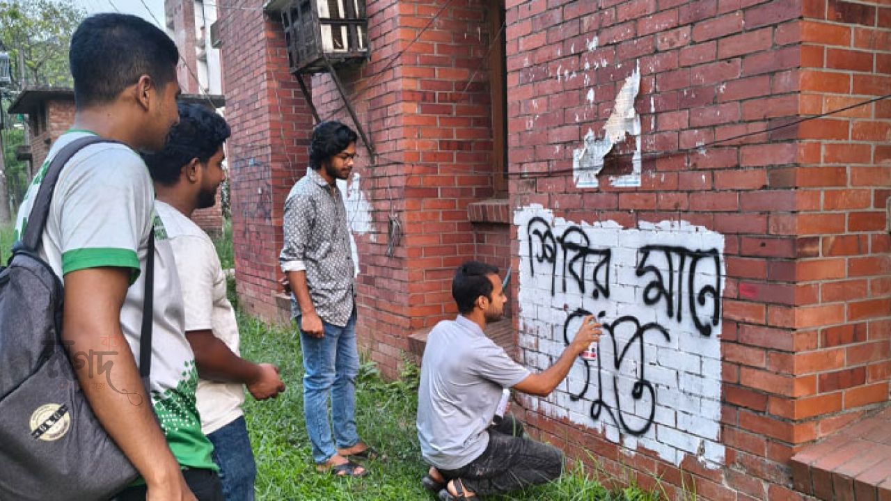 ঢাবির বিভিন্ন হলে দেয়াললিখন নিয়ে উত্তেজনা, সাংবাদিকদের হেনস্তার অভিযোগ